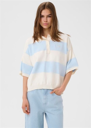 Maia ss polo bluse Blue Finch Striped Gestuz 